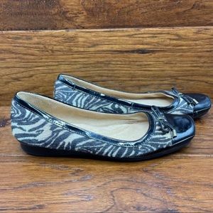 Naturalizer Ballet Flat Black Zebra Print  7.5 M